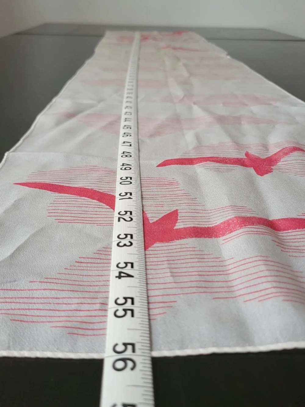 Vera Neumann Silk Blend Scarf: Pink Birds Clouds, Rectangle, Made in Japan